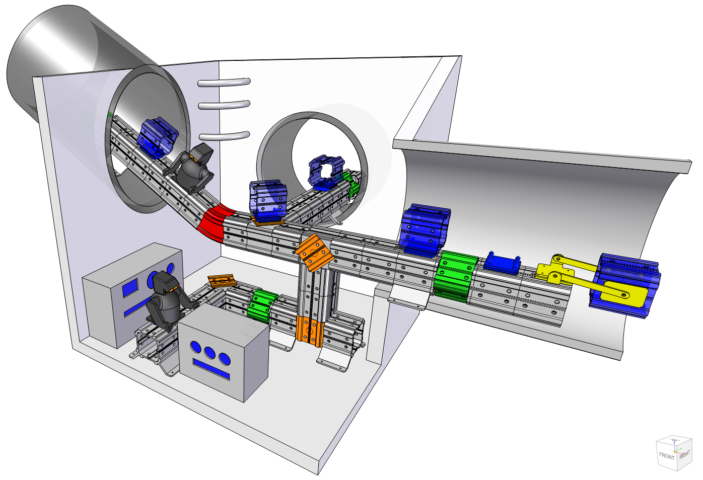 Conceptual image of the automatic construction system of modularized rail structure.